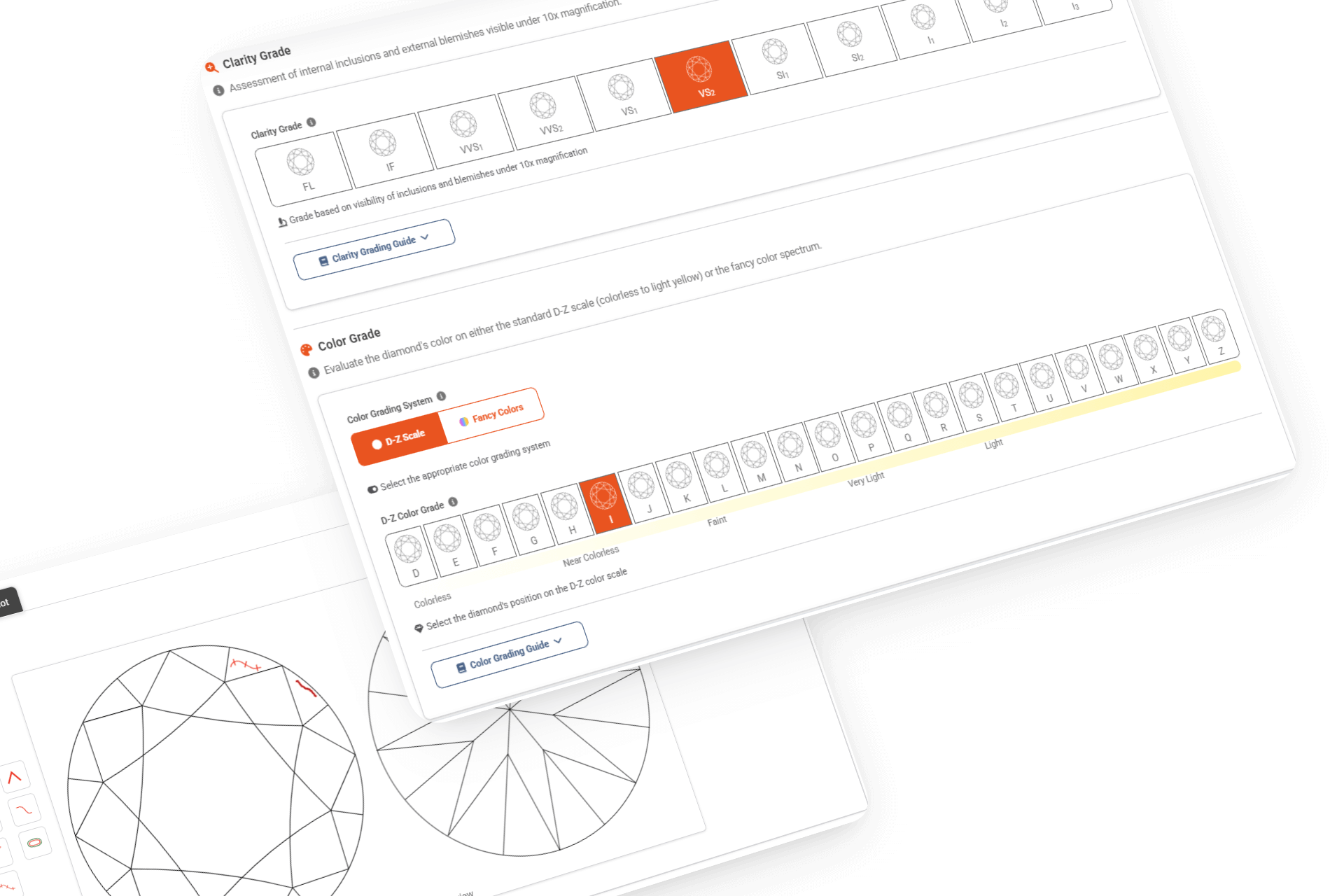 Appraisal Builder — diamond grading interface